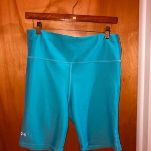 Under Armour Women's Aqua Blue Bike fitness shorts 1x worn twice